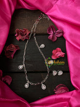 Silver Daily Wear AD Stone Pendant Chain-Pear- G4126